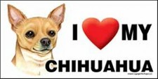 I Heart Love my Chihuahua Large Car Fridge Dog Magnet 4"x8" USA Waterproof