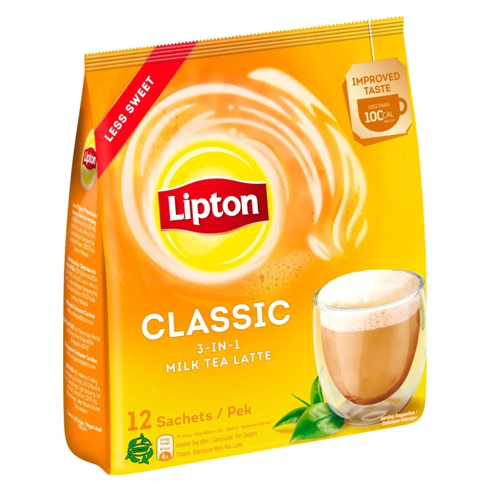 LIPTON 3 en 1 Classic Milk Tea Latte 240 g (12 x 20 g) - HALAL entrega rápida Foto 2 de 4