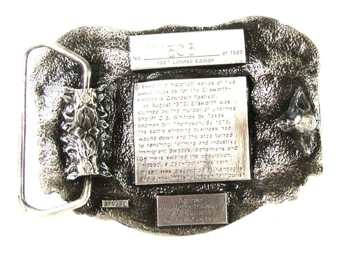 Hebilla de cinturón y papeles del festival Ellsworth Cowtown de PRAIRIE ENTERPRISES - Imagen 3 de 4