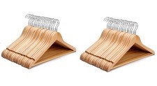 Image of 10 PACK Wooden Coat Hanger for Jacket, Sweater, Camisole, Pants, Dress, Shirts
