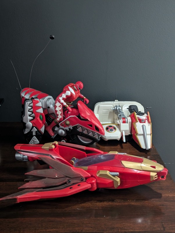 Mixed Power Rangers Red Ranger Toy lot
