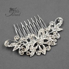 Bridal Hair Comb Floral Crystal Headpiece Wedding Accessories Silver Hair Pin 18