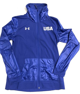 UNDER ARMOUR USA BLUE HOME OF THE BRAVE WOMENS Olympic Style JACKET Size Medium