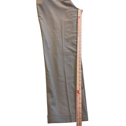 Cortina Super 120's Wool Dress Pants 36W 31.5L Oatmeal Cuffed Hem Trousers - Picture 13 of 15
