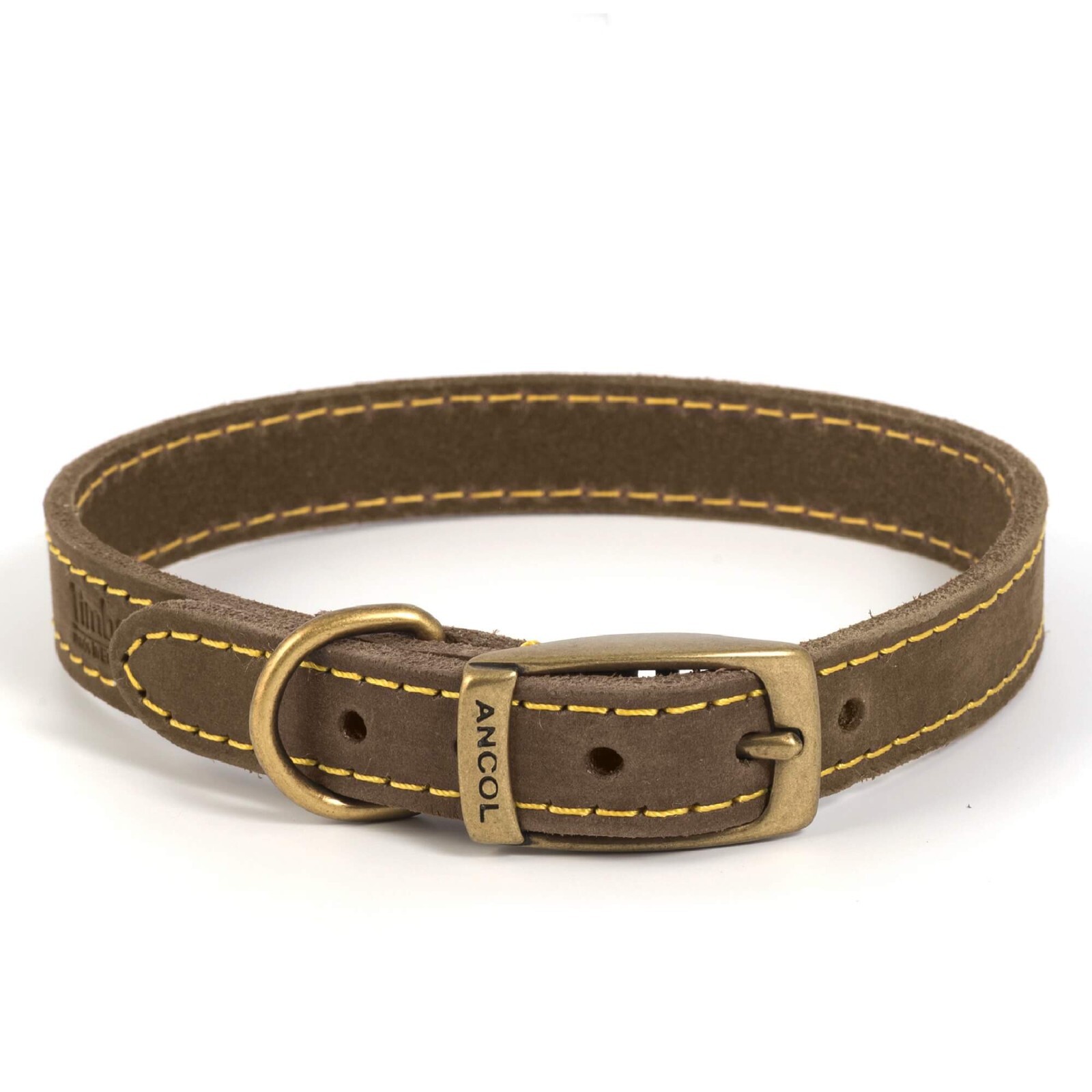 Ancol Timberwolf Leather Dog Collar Sable 39-48cm, Medium (Size 5), Pets 113200