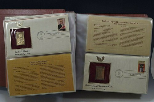 41 GOLDEN REPLICAS STAMPS ISSUES JAN 6 1984/JAN 23 1985 SET 1 DAY COVER 22K GOLD - Picture 4 of 12