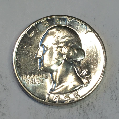 1958 Washington Quarter - Original Uncirculated - High Quality Scans #P726