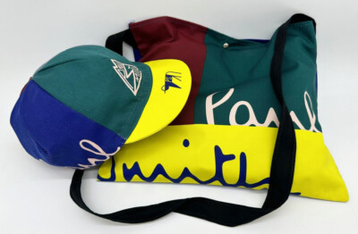Paul Smith Radmütze / Mütze + Musette Tasche Set Mehrfarbig Neu mit Etikett Made in Italy