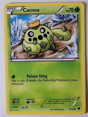 Cacnea 9/116 LP - Plasma Freeze Pokemon Card Midori Harada Art | eBay