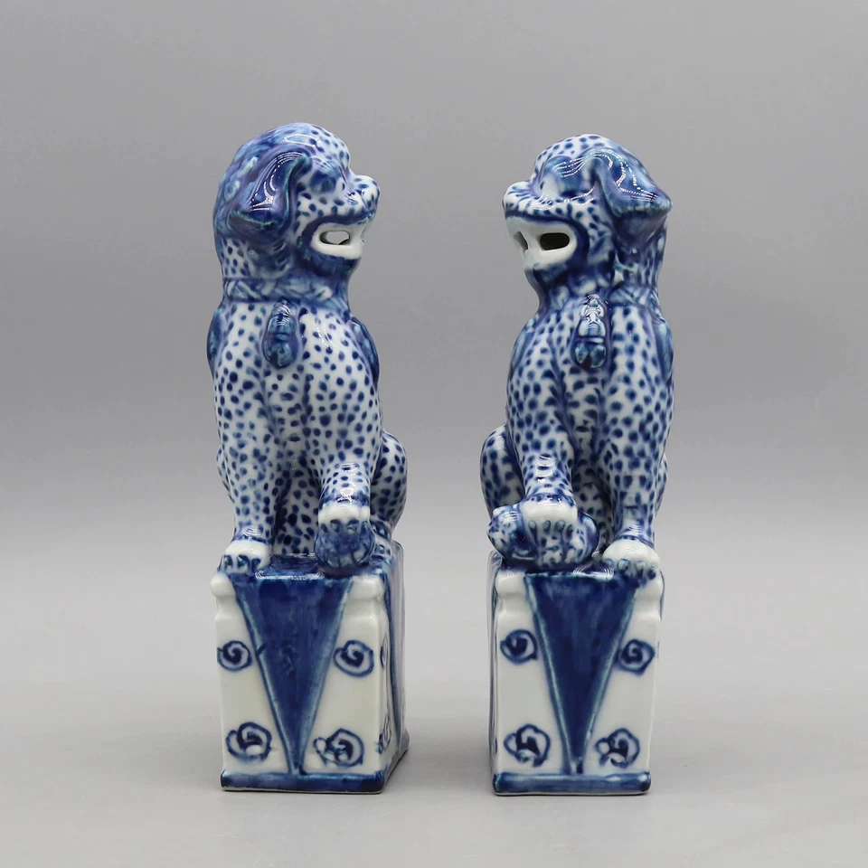 Pair of Foo Dogs,Fu Dogs,Buddha Dogs,Chinese Guardian Lions,Ceramic Sculpture - Image 3 of 4