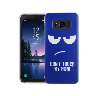 Handy Hülle für Samsung Galaxy S8 Active Dont Touch Blau Tasche Case Cover Motiv