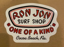 Ron Jon Surf Shop "OOAK" Clear Logo Decal Cocoa Beach FL 6" Sticker NEW