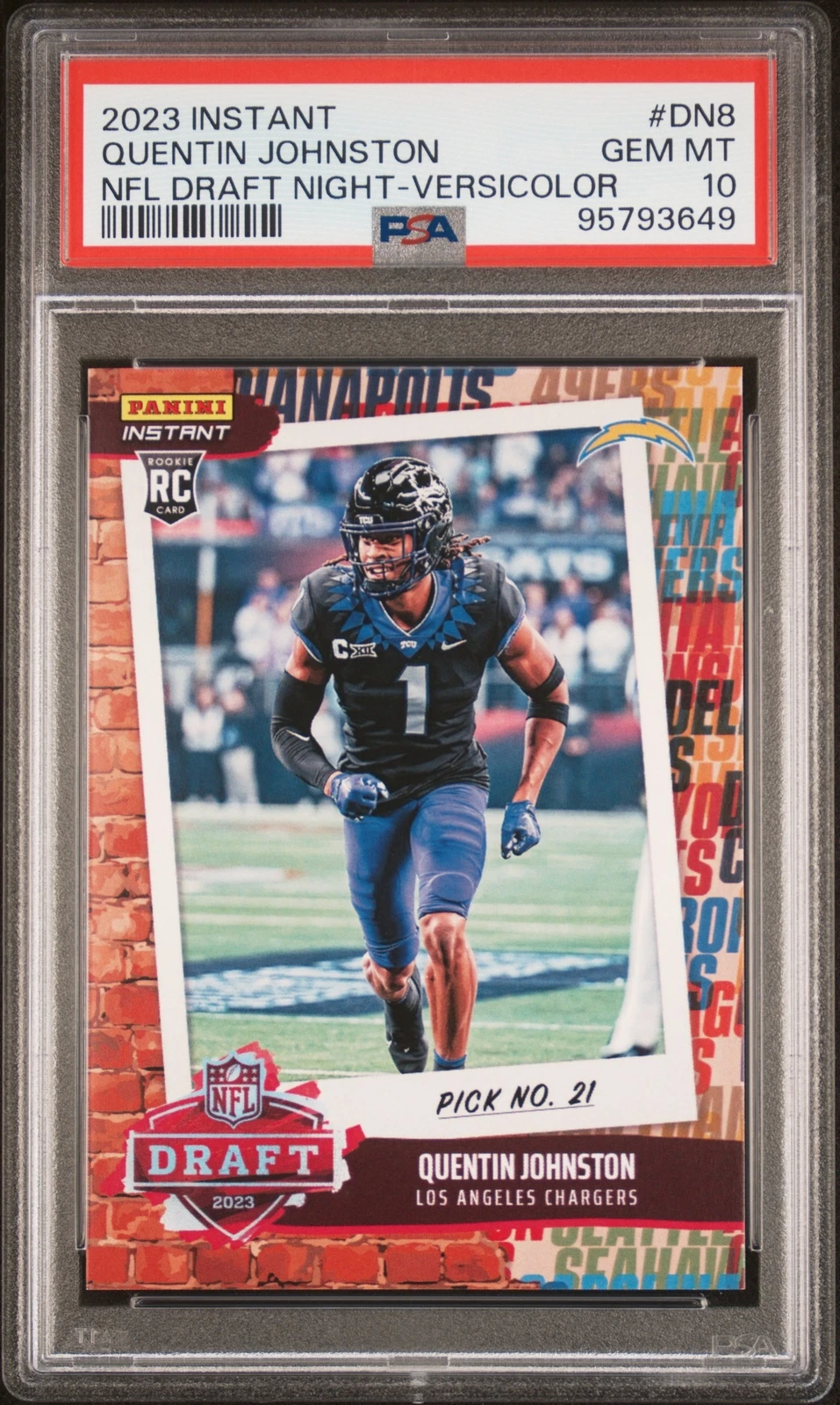 Quentin Johnston Panini Instant NFL Draft Night #DN8 Versicolor