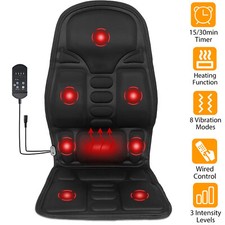 8Mode Massage Seat Cushion with Heated Back Neck Massager Chair Pad for Home Car