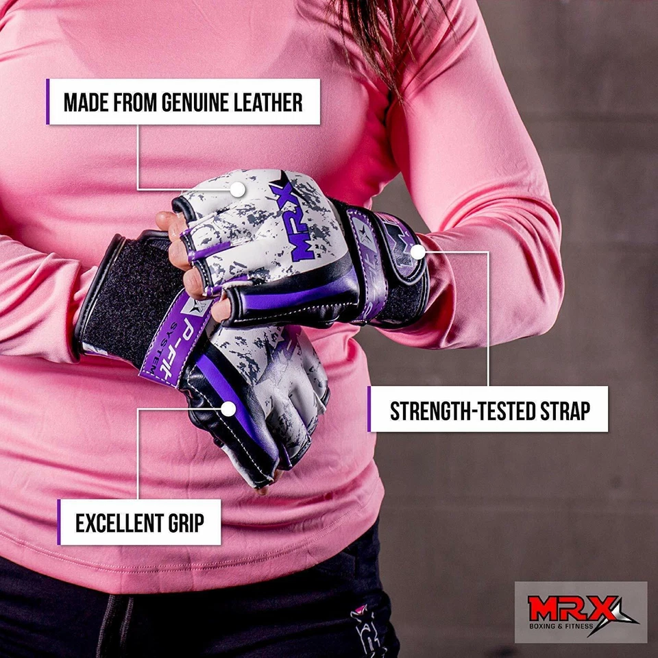 Guantes de Boxeo MMA para Mujer | Guantes de Kickboxing con Palmas Abiertas Guantes de Agarre Foto 2 de 4