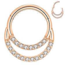 16G 1PC Nose Hoop Rings Surgical Steel Nostril Piercing Hinged Clicker Segment