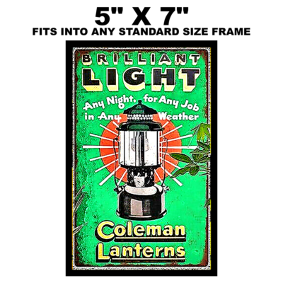 COLEMAN SIGN STICKER VINTAGE REPLICA CAMPING COLEMAN LANTERNS 3