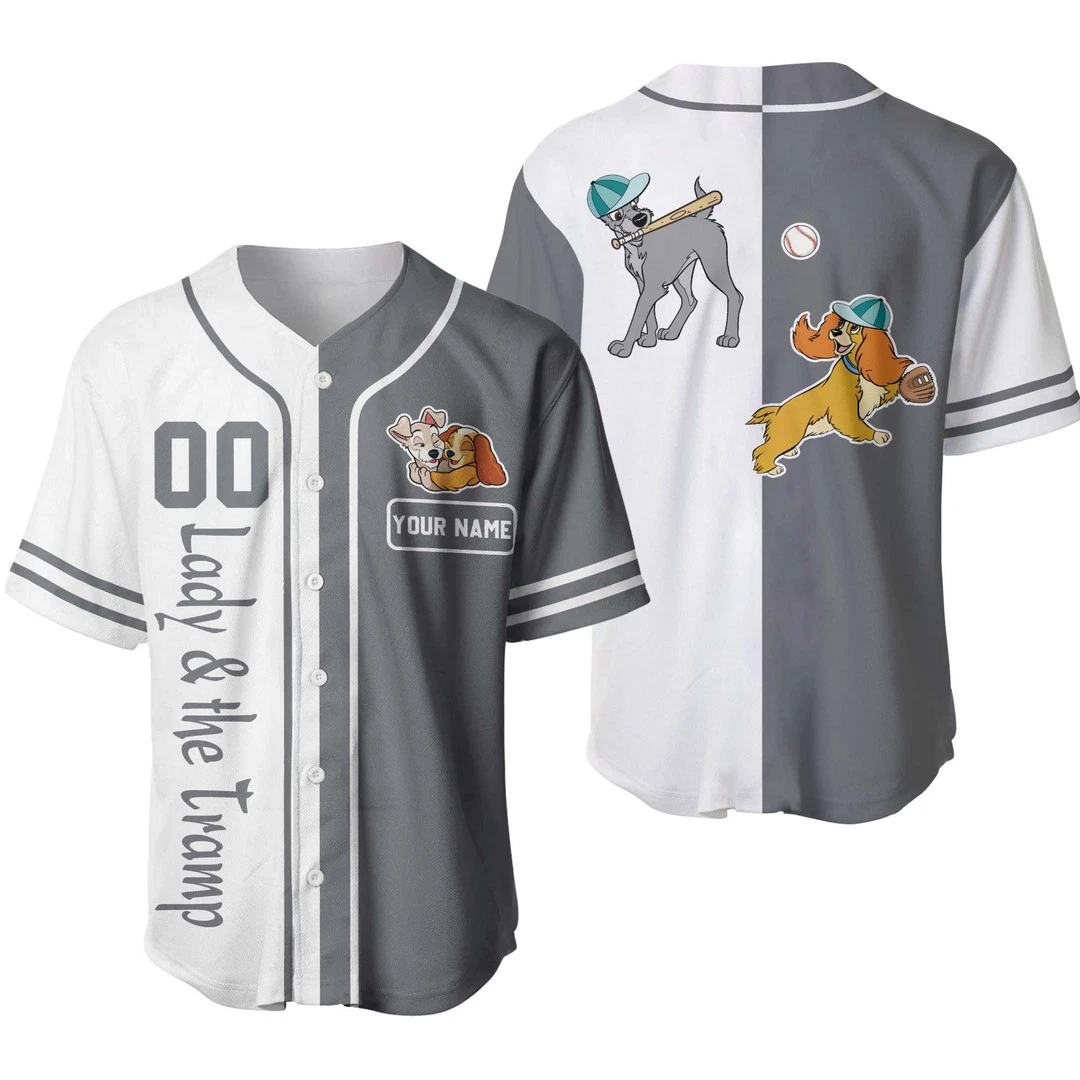 Personalized Lady And The Tramp Baseball Jersey Shirt