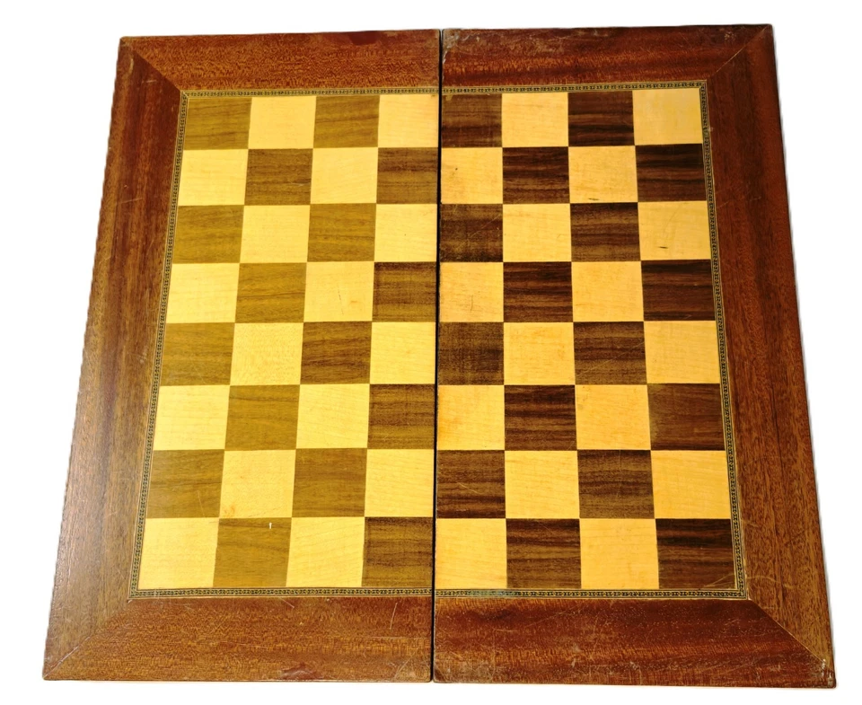 Vintage c1974 🎲 Solid Wood BACKGAMMON / DRAUGHTS Set🔴 TAVLI ⚫ Πορτες / Πλακατο - Image 4 of 4