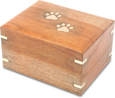 Wooden Small Cremation Pet Urn for Dog and Cat Ashes Box  Handmade Wood Memoria