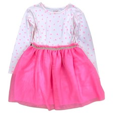Girls Pink Hearts Valentines Day Long Sleeve Tutu Dress L 10/12 