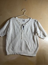 Universal Thread Cotton Blend Open-Knit V-Neck Tie-Front Sweater Size Medium