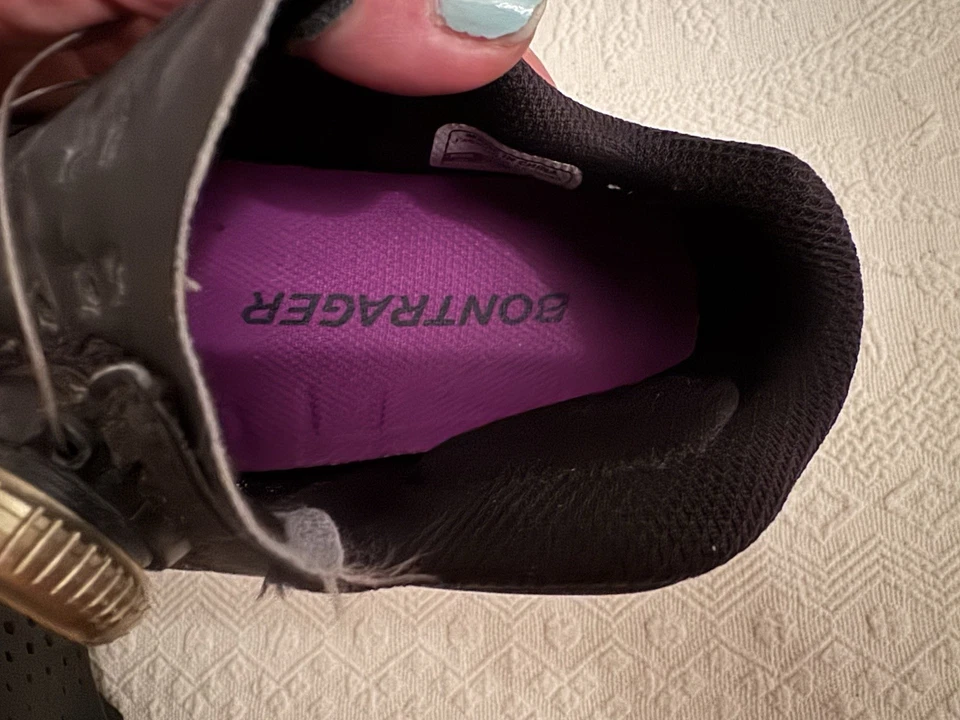 Sapatos de ciclismo Bontrager personalizado MTB cascalho dourado BOA roxo preto tachas 39 W 7,5 - Imagem 3 de 4