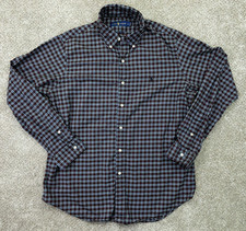 Polo Ralph Lauren Shirt Men's Large Red Blue Plaid Long Sleeve Button Up