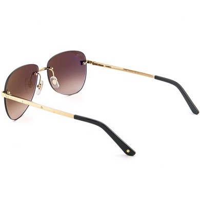 CARTIER Santos Dumont Screw CT0035RS Gold Brown Rimless  display picture 1