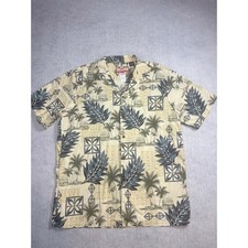 RJC Hawaiian Shirt Mens Large Made in Hawaii USA Tropical Aloha Button Up 0581
