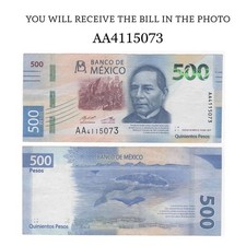 500 PESOS MEXICO BILL  2017 BENITO JUAREZ CIRCULATED  AA4115073