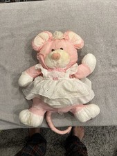 Fisher Price Mouse Puffalump Plush Pink White Dress Vintage 1987 8013 Stuff Toy