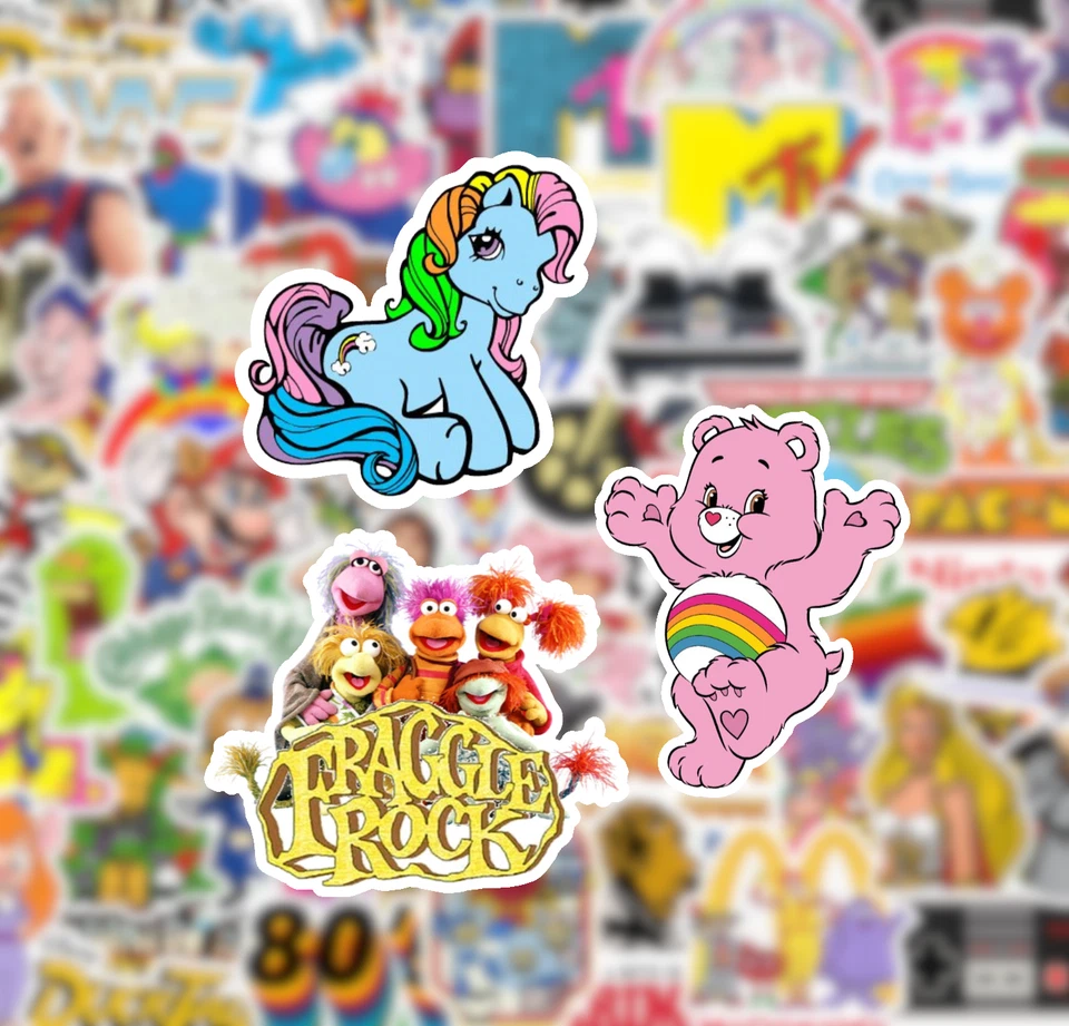 25/50 1980 年代贴纸套装防水哑光乙烯基 — 第 4/4 张图片