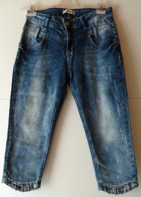 TREDY, Capri-Jeans, Used Look, Gr. 40, blue denim