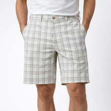  75 PGA Tour Men  s Plaid Golf Shorts Size 40 Flat Front Performance Casual