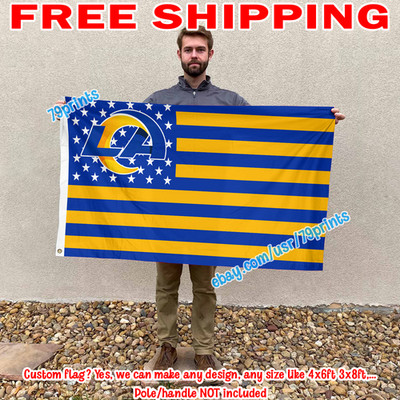 Los Angeles Rams Stars Stripes 4x6 FT Flag NFL Football Banner Fan Cave Decor