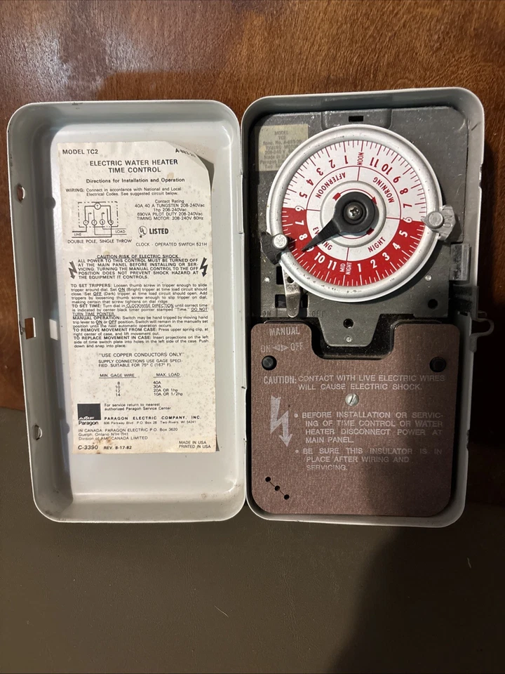 NOS PARAGON ELECTRIC WATER HEATER TIME CONTROL, Model TC-2 Complete Part 902151 - Image 2 of 4