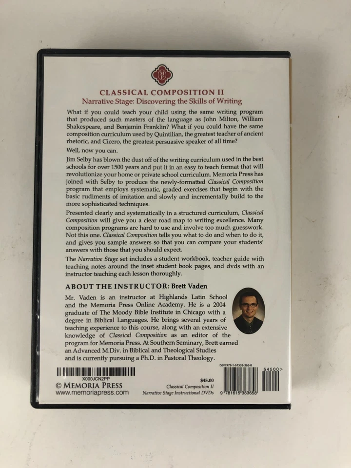 Classical Composition II (2) Narrative Stage Skills of Writing Instructional DVD - Image 2 of 4