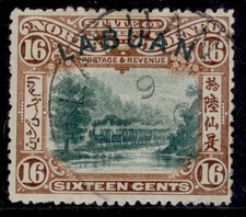 NORTH BORNEO - Labuan QV SG116, 16c green & chestnut, FINE USED. Cat &pound;140. CDS