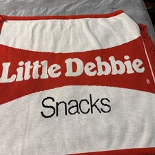 Vintage Logo Knits Little Debbie Throw Blanket 100% Acrylic Made In USA 39 X 49