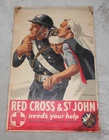 WW2 ORIGINAL HOME FRONT POSTER. RED CROSS & ST JOHN. circa 1940. 15 x 10 inches.