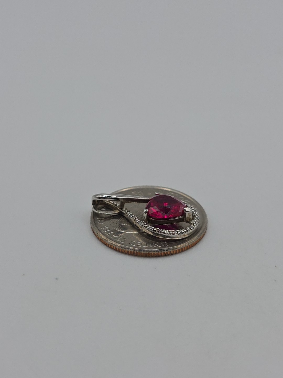 Sterling Silver 925 Heart Lab Ruby Infinity Penda… - image 4