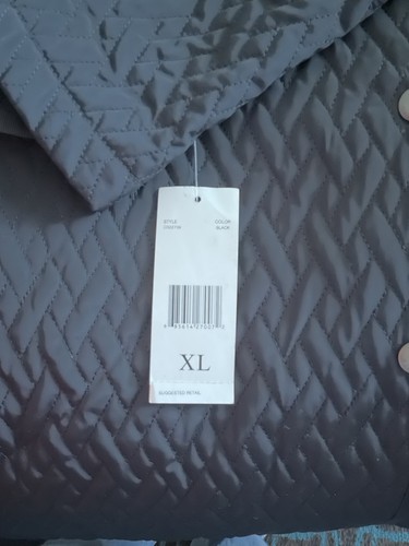 DANA BUCHMAN Black, Light Quilted Coat, Size XL, NWT - Picture 3 of 3