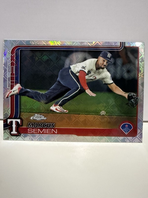 MARCUS SEMIEN LOGOFRACTOR 2025 TOPPS CHROME #27 TEXAS RANGERS ⚾️ 🔥