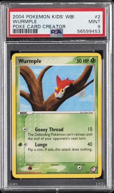 2004 POKEMON KIDS' WB! POKE CARD CREATOR #2 WURMPLE PSA 9