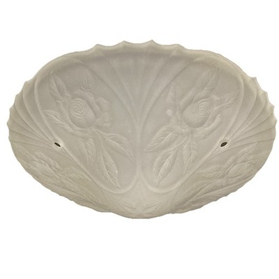Vintage Art Deco Rose Frosted Glass 3 Hole Chain Hanging Light Shade 10.2'' x 3.2