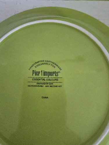 Lotto 6 piatti insalata Pier One colore essenziale 8,5 in verde lime usati in ottime condizioni - Foto 3 di 3