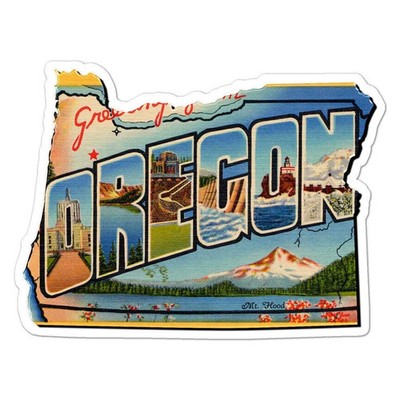 Oregon Vintage Map Sticker Decal Retro State Travel Landmark Vinyl 5 ...