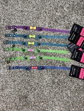 Adjustable Soft Plastic Small Dog Collars w/ Bell Lot Of 6 Multiple Colors 10  