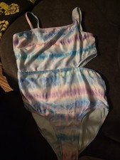 Wonder Nation Girls 1-Piece Swimsuit Modest Cut, Colorful Stripes, Size XXL 18